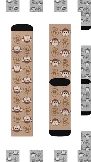 TOP SELLER Monkey Socks Custom Fun Cool Trendy Gift Present Holiday Personalized Customized Name Date Pattern Women Men Animal Jungle - Etsy