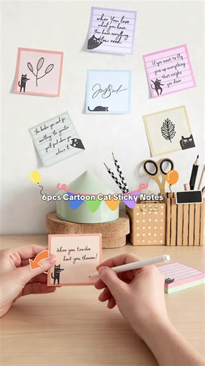 Cute Cat Sticky Notes, Sticky Labels, Cartoon Cat Memo Pads for Creative Labeling, Perfect for Work and Study #schoolsupplies #tonerpads #scrapbookingsupplies #creativeaccessories #deskornaments #schoolproducts #jellycatkeychain #mechanicalpencils #jellycatkeychains #jellycatvalentines