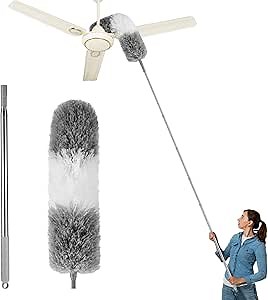 Dusters for Cleaning,Feather Duster with Extension Pole,Ceiling Fan Cleaner Duster,Long Duster Extended Handle,Blind Cleaner Dusting