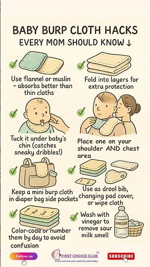 Baby burp cloth hacks!