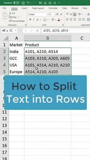 Split Column Text to Rows | Power Query #shorts