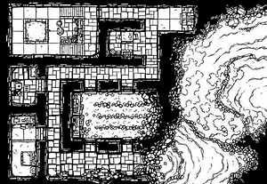At long last, my first February map is up! Welcome to the Dwarven Hermitage, home to a glowshroom-addled dwarf and his forge of weird weapons. Download it for free: https://2minutetabletop.com/dwarven-hermit-dungeon-map/ | 2-Minute Tabletop