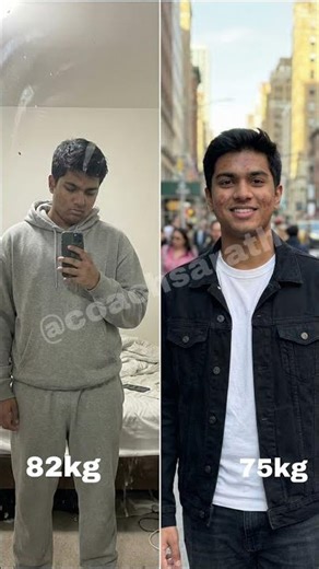 17 kg lost in 6 months, from 82 kg to 75 kg.