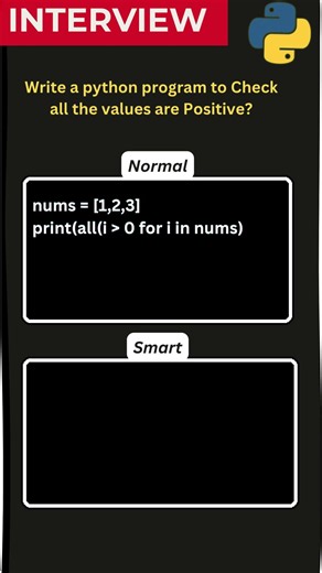 Write a python program to Check all the values are Positive? #shorts #code #python #interview