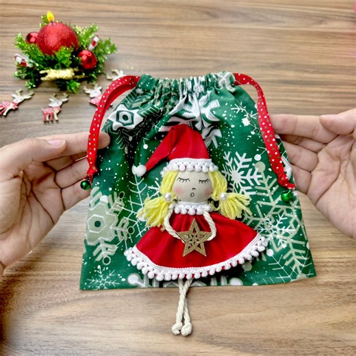 63K views · 421 reactions | So Pretty  Making Drawstring Gift Bag For Christmas in the Easiest Way. | Hobby | Facebook