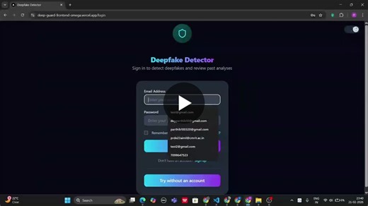 Deepfake Detection System: AI-Powered Media Authenticity Checker | Parthib Dey posted on the topic | LinkedIn
