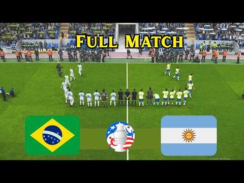 BRAZIL vs ARGENTINA | Full Match All Goals ! efootball Pes Simulation | Copa America