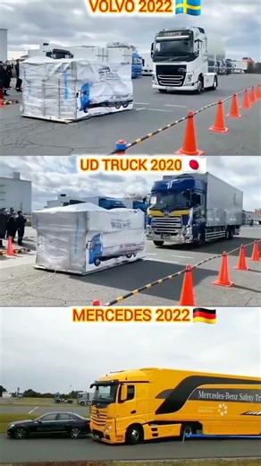 2022 Brake Test: Volvo vs Mercedes vs UD Truck! 😱🚛 #AutoMax