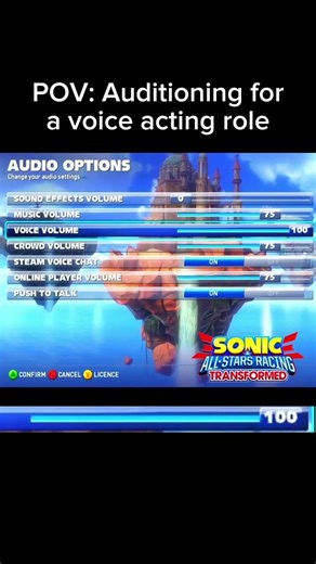 POV auditioning for a voice acting role