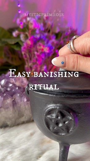 105 reactions · 3 comments | Quick & easy banishing spell ✨ Cast iron cauldrons can be found over on my website at www.mysticprimrose.com #witchcraft #spellwork #banishing | mysticprimrose | Facebook