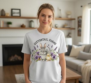 Cottontail Farms Bunny and Chick Watercolor Print (SVG & PNG) - Etsy