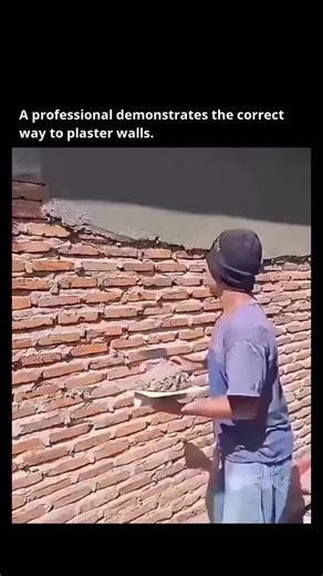 Remarkable Facts on Instagram: "Follow @remarkable.facts to get smarter every day. -------------- This video showcases skilled masonry techniques, demonstrating how experienced craftspeople apply mortar and plaster with precise, controlled movements. These actions highlight the art of building with bricks and achieving smooth, even surfaces. The process relies on understanding material rheology – how fluids flow – as the consistency of mortar affects its workability and adhesion. Skilled applica