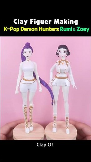 Making Kpop Demon Hunters Rumi & Zoey in Clay | Huntrix Golden | Handmade Sculpture