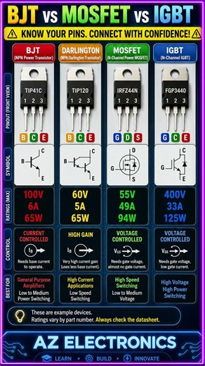 BJT vs MOSFET vs IGBT Explained | Complete Comparison with Applications | Power Electronics