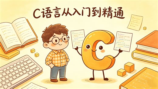 从零开始学 C 语言！全套基础入门教程保姆级教学，零基础小白也能轻松上手｜语法精讲   实战案例   手写代码，新手入门编程首选