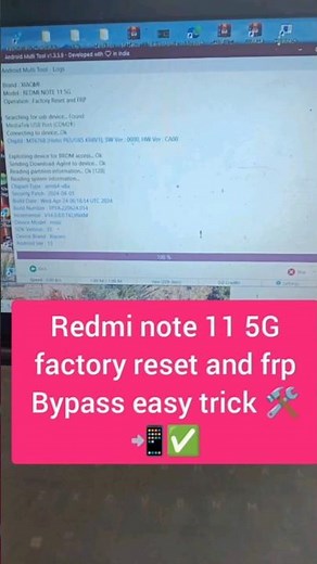 Redmi note 11 5G factory reset and frp Bypass easy trick 🛠️📲✅