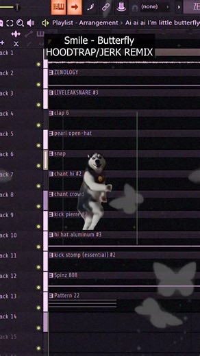 ay ay ay I'm a little BUTTERFLY. BUT IT'S HOODTRAP? 🦋💀 #hoodtrap #jerkbeat #remix #butterfly #shorts