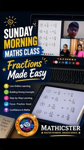 Sunday Morning Maths Class | Fractions Made Easy | Live Online Learning with Mathicster