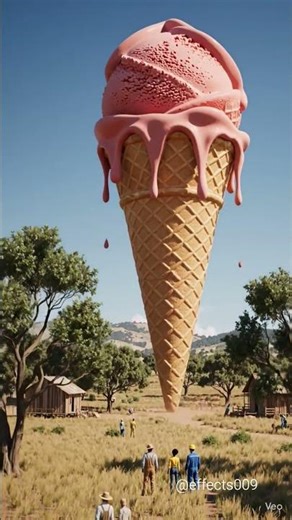 Truck Size Giant Ice Cream Cone 😱🍦 | Tiny Workers Cleaning & Cutting in Real Life (4K Cinematic)