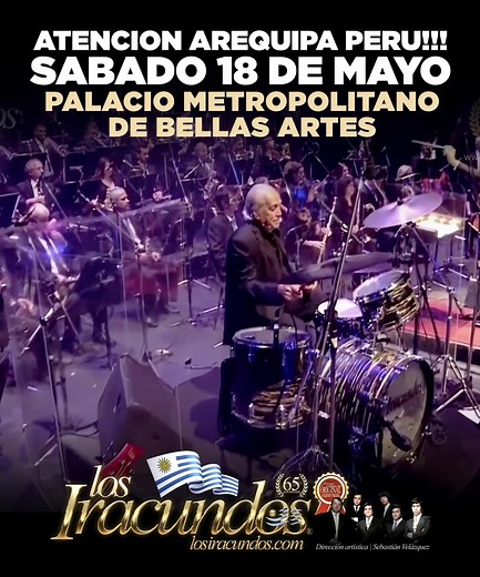 LOS IRACUNDOS 18 MAYO 2024 AREQUIPA, PERÚ 🇵🇪 Se Reprograma nuestro GRAN CONCIERTO ÚNICO SINFÓNICO CON 21 MÚSICOS EN ESCENA👏🏻👏🏻👏🏻𝐒𝐄𝐑𝐄𝐍𝐀𝐓𝐀 𝐀 𝐌𝐀𝐌𝐀́ Desde Uruguay 💕💞 𝐋𝐎𝐒 𝐈𝐑𝐀𝐂𝐔𝐍𝐃𝐎𝐒 en un GRAN CONCIERTO SINFÓNICO INTERNACIONAL POR PRIMER VEZ EN AREQUIPA, nunca antes visto💕💞 Junto a los LOS DOLTONS, los dos grupos más queridos del PERÚ 🇵🇪 Un concierto que Mamá 𝐍𝐎 𝐏𝐔𝐄𝐃𝐄 𝐏𝐄𝐑𝐃𝐄𝐑𝐒𝐄 Regálale 𝐌𝐎𝐌𝐄𝐍𝐓𝐎𝐒 𝐈𝐍𝐎𝐋𝐕𝐈𝐃𝐀𝐁𝐋𝐄𝐒 con la música que ell
