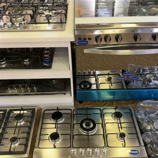 Built-In Gas Electric Cooktop Tempered Glass Cast Iron Pan Support Flameout Protection Battery-Powered Electronic Ignition for