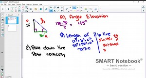 A zip-line steel cable is being constructed for a reality television competition show. The high end of the zip-line is attached to the top of a 50-foot pole while the lower end is anchored at ground level to a stake 50 feet from the base of the pole. (a) Find the angle of elevation of the zip-line. (b) Find the number of feet of steel cable needed for the zip-line. (c) A contestant takes 6 seconds to reach the ground from the top of the zip-line. At what rate is the contestant moving down the li