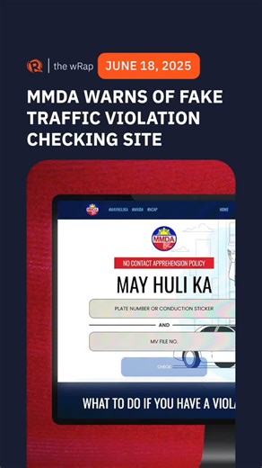 The Metropolitan Manila Development Authority warns of a fake website resembling the MMDA’s No Contact Apprehension traffic violation checking site ‘May Huli Ka.’ Full story: https://www.rappler.com/technology/mmda-warning-phishing-site-posing-may-huli-ka-website/ | Rappler
