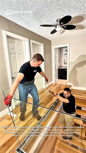 Glass Railing Installation Hack #Construction #GlassRailing #DIY