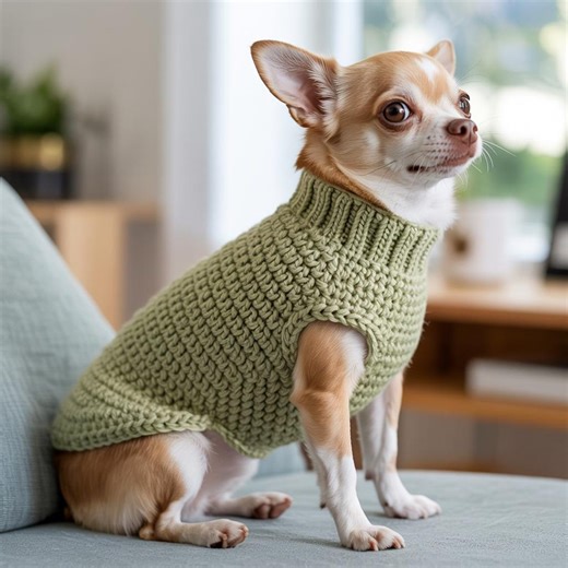 Chihuahua & Yorkie Dog Sweater Crochet Pattern | Easy Beginner Pet Pullover | XS–M Instant Download - Etsy