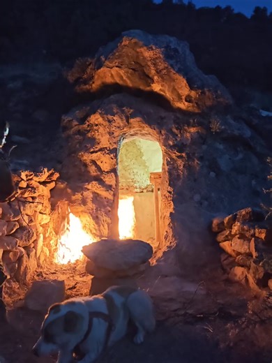 Primitive Cave Making With Fire and Hand Tools Like Our Ancestors, Minecraft, Treasure Hunter, DIY #camping #wildlife #nature #asmr #adventure