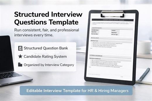 Structured Interview Questions Template | Candidate Evaluation Form