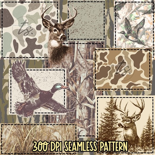 Camo Patchwork Seamless Pattern PNG, Hunting, Deer, Duck (digital Download) - Etsy