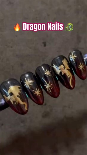 🔥Dragon Nails🔥🐉 ✨ #nailart #dragonnails #fantasynails