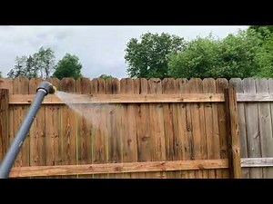 Wooden fence soft-wash with Portage Powerwash