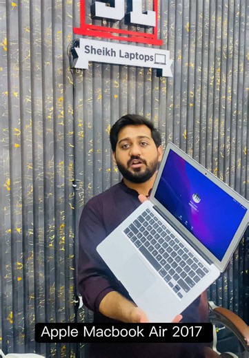 Restock ! Macbook Air 2017 Core i5 8gb ram 256gb ssd Backlight keyboard Glowing Apple Logo Condition 10/10 Only in 50k 😍 7 days check and replacement warranty! #sheikhlaptops #apple #macbook #multan #delivery
