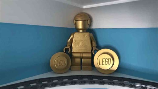 I built a LEGO train around my ceiling