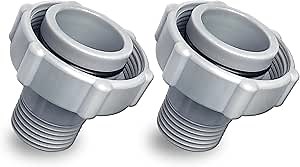 Pool Drain Fitting Connects fits for Coleman Pools, ID1.5-inch Connect To The Bottom Of The Pool and OD1.0-inch Connect To The Garden Pipe (2 Pack)
