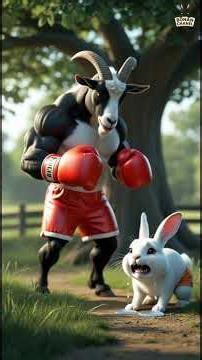 Ice Cream Battle: Rabbit vs Goat! #shortviral #foryourpage #viral #