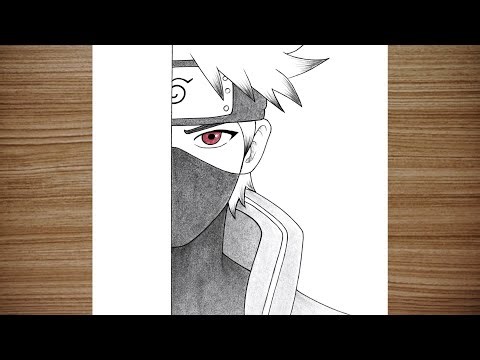 How to Draw Kakashi Hatake Half Face Step by Step | Easy Anime Pencil Sketch