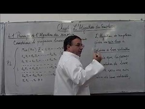 OPTIMISATION LINEAIRE CHAPITRE 4 LEÇON1 ALGORITHME DU SIMPLEXE