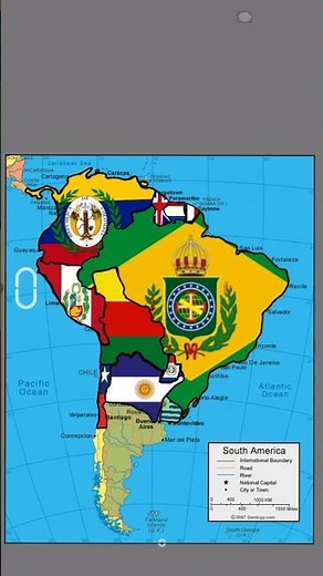 El mapa de América del sur 1822