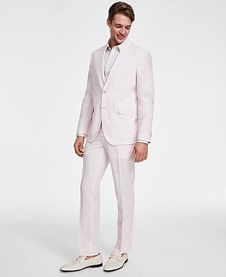 Kenneth Cole Reaction Men's Slim-Fit Stretch Linen Solid Suit - Macy's