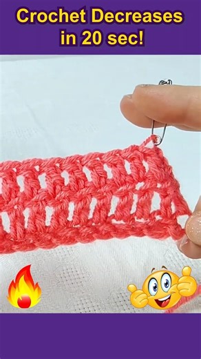 Easy Crochet Decreases in 20 second!🧶❤️ #crochettutorial #CrochetStitches #beginnercrochet