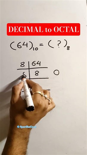 Decimal to octal | convert decimal to octal | how to convert decimal to octal