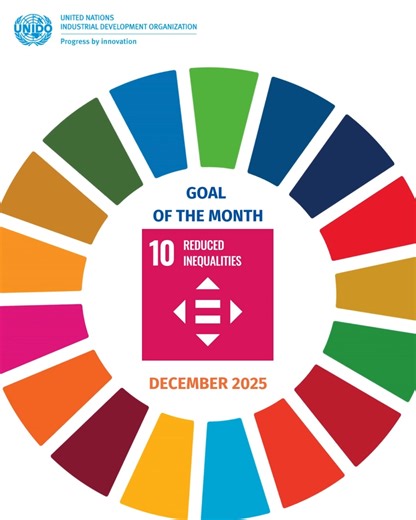 📢 Goal of the Month: #SDG10 #Inequality is not reduced by growth alone. It depends on whether people have access to opportunities, decent work and fair participation in economic life. #UNIDO works with governments and businesses to address inequality by strengthening productive capacities, expanding decent work and advancing gender equality through inclusive #IndustrialDevelopment. By focusing on who benefits from growth, UNIDO helps translate economic progress into broader social and economic 