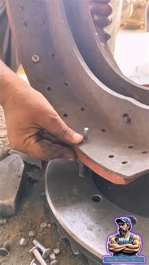 Satisfying Truck Brake Pads Riveting | Professional Brake Repair #shorts #how #mechanic #repair #fyp