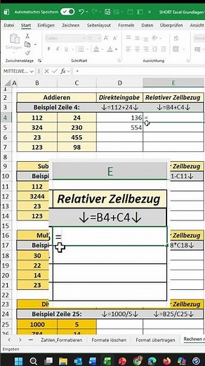 Excel Relativer Zellbezug einfach – Formeln verrutschen nicht mehr