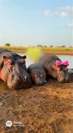 A Little Awkward Moment for the Hippo Family／河马一家的小尴尬／カバ家族のちょっと気まずい瞬間