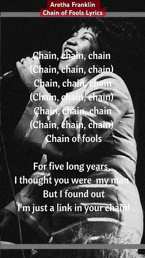 Aretha Franklin Chain of Fools Lyrics #shorts #arethafranklin