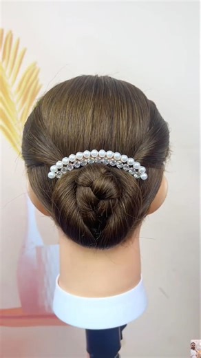 Beautiful Juda Hairstyle with Hair Pins 💖 #shorts